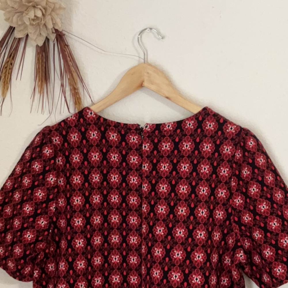 LOFT Ann Taylor Jacquard Scroll Medallion Floral Shift Dress Size Large - Picture 6 of 8